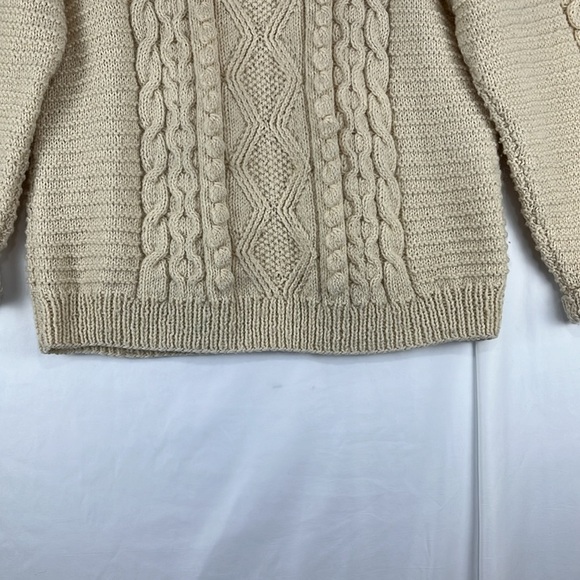 Unbranded Cable and Popcorn Knit Wool Fisherman's Turtleneck Sweater - Picture 2 of 10